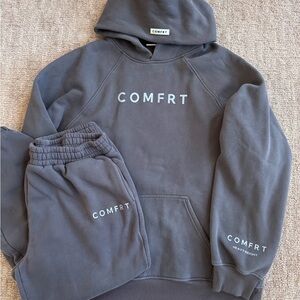Comfrt Heavyweight Hoodie (3XL) Sweatpants (2XL) Sweatset 2Pc Charcoal Gray EUC